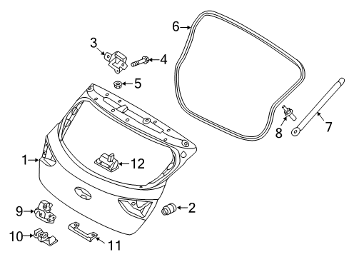 2015 Hyundai Elantra GT Gate & Hardware LIFTER Assembly-Tail Gate, RH Diagram for 81780-A5000