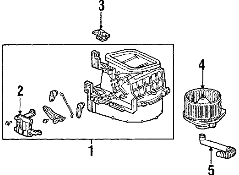 2001 Honda Prelude Blower Motor & Fan Motor Assembly, Fan Diagram for 79310-S30-A01