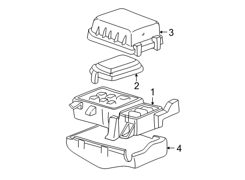 2000 Toyota Land Cruiser Electrical Components Fuse & Relay Box Diagram for 82720-60043