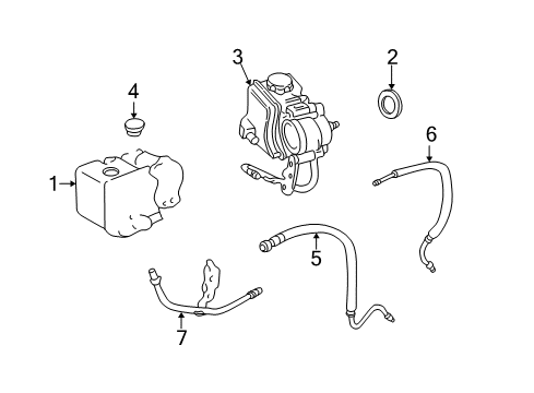 1999 Chevrolet Cavalier P/S Pump & Hoses, Steering Gear & Linkage Hose Asm-P/S Gear Inlet Diagram for 26071437