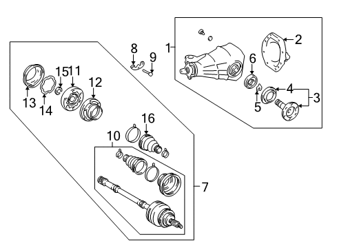 2002 Lexus LS430 Axle & Differential - Rear Joint Sub-Assy, Rear Drive Shaft Cross Groove Diagram for 43409-24010