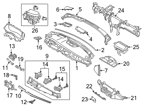 2019 Kia Cadenza Instrument Panel Pad-Crash Pad Main Diagram for 84714F6000