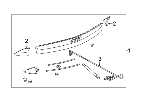 2013 Chevrolet Camaro Rear Spoiler Lamp, High Mount Stop Diagram for 92234278