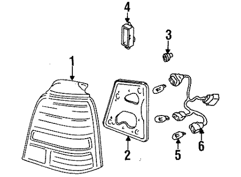 1998 Honda Odyssey Bulbs Lamp Unit, L. Diagram for 33551-SX0-A02