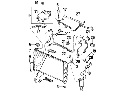 1999 Oldsmobile Silhouette Radiator & Components Radiator Assembly Diagram for 52476953