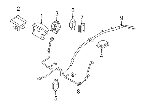 2007 Hyundai Sonata Air Bag Components Front Impact Airbag Sensor Diagram for 959202F100