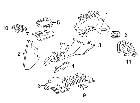 2019 Buick LaCrosse Cluster & Switches, Instrument Panel Knee Bolster Diagram for 26215471