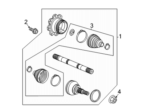 2021 Chevrolet Silverado 2500 HD Axle Shaft - Front Boot Kit Diagram for 84692952