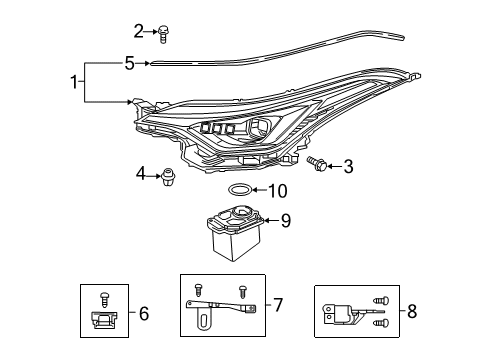 2021 Toyota C-HR Headlamps Module Diagram for 89908-F4090