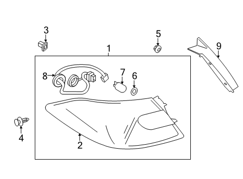 2012 Infiniti M35h Bulbs Body Assembly - Combination Lamp, LH Diagram for 26559-1MA0A