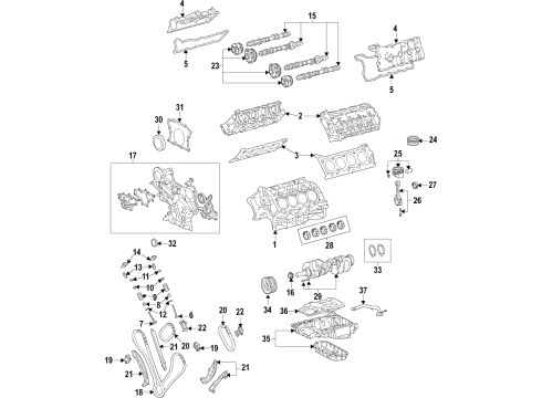 2018 Lexus LC500 Engine Parts, Mounts, Cylinder Head & Valves, Camshaft & Timing, Oil Pan, Oil Pump, Crankshaft & Bearings, Pistons, Rings & Bearings, Variable Valve Timing INSULATOR, Engine Mounting Diagram for 12371-38140