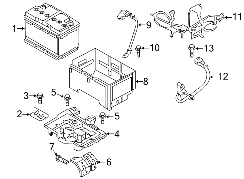 2019 Kia Optima Battery Tray Assembly-Battery Diagram for 37150D4500