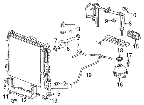 2021 Chevrolet Blazer Radiator & Components Overflow Hose Diagram for 84615052