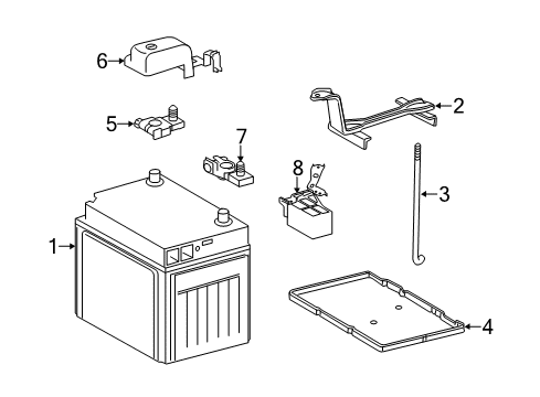 2018 Toyota Highlander Battery Cover, Connector Diagram for 82821-52060