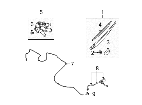 2006 Nissan Quest Wiper & Washer Components Hose-Washer Diagram for 28975-5Z002