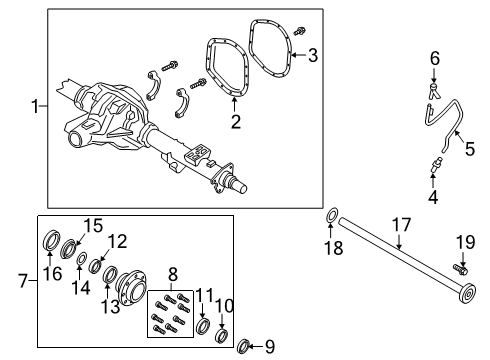 2019 Ford F-350 Super Duty Rear Axle Axle Shafts Diagram for HC3Z-4234-C