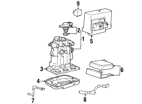 1997 Pontiac Grand Prix Anti-Lock Brakes Electronic Brake Control Module Assembly Diagram for 16246611