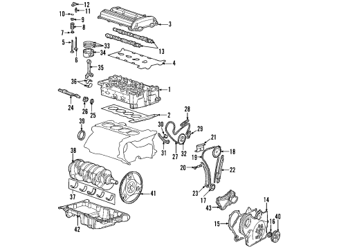 2006 Saturn Ion Engine Parts, Mounts, Cylinder Head & Valves, Camshaft & Timing, Oil Pan, Oil Pump, Balance Shafts, Crankshaft & Bearings, Pistons, Rings & Bearings Sprocket Asm, Balance Shaft Diagram for 90537295