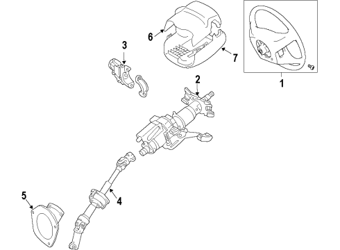 2012 Toyota Avalon Steering Column & Wheel, Steering Gear & Linkage Actuator Diagram for 45020-AC013