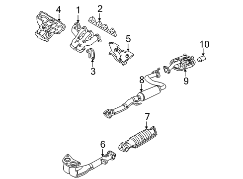 1999 Acura Integra Exhaust Manifold Pipe A, Exhaust Diagram for 18210-ST7-A63