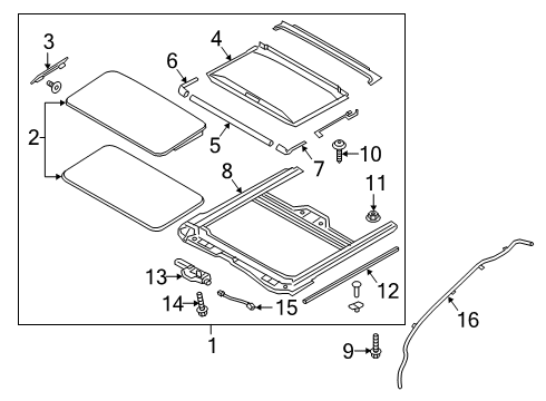 2020 Hyundai Kona Sunroof Frame Assembly-SUNROOF Diagram for 81620-J9000