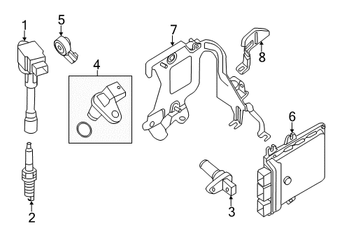 2014 Nissan Murano Powertrain Control Bracket-Control Unit Diagram for 23714-JN00A