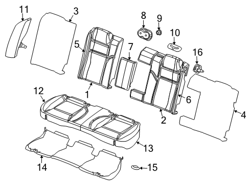 2008 Dodge Magnum Rear Seat Components Holder-Rear Seat Diagram for 1AW791J3AA