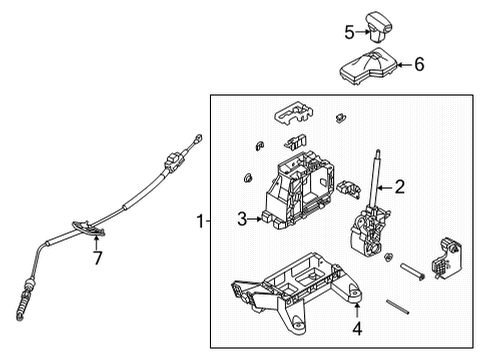 2022 Hyundai Elantra Center Console Cable Assembly-Auto Transmission Diagram for 46790-BY100