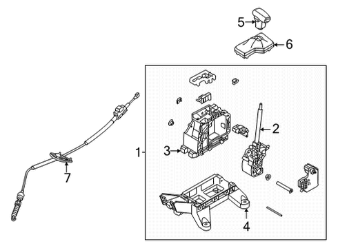 2022 Hyundai Elantra Center Console Lever Assembly-Atm Diagram for 46700-AA100