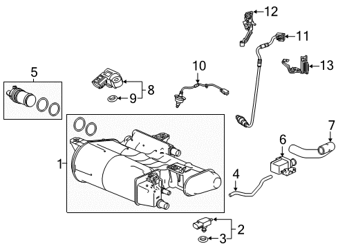 2021 Honda Accord Powertrain Control CANISTER SET Diagram for 17011-TVA-A11