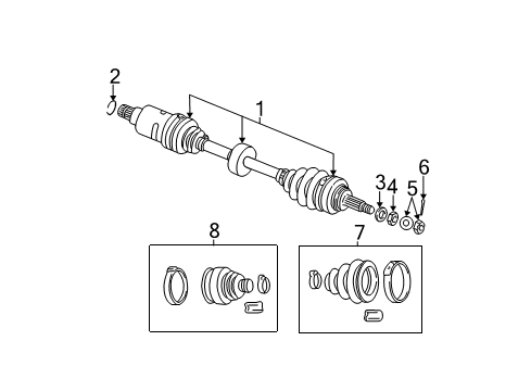 2001 Dodge Neon Drive Axles - Front Front Drive-Cv Shaft Axle Assembly Diagram for 4668420AC
