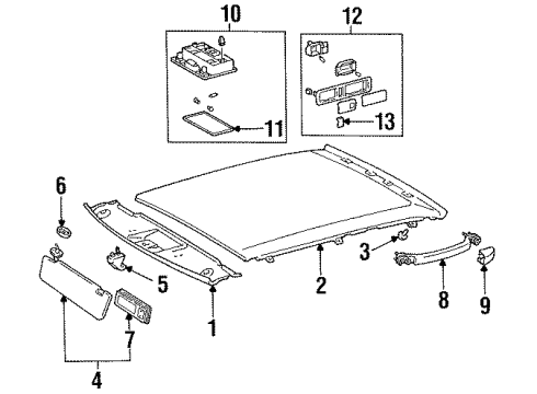 2000 Lexus LS400 Interior Trim - Roof Lamp Sub-Assembly, Map Diagram for 81208-50010-A0