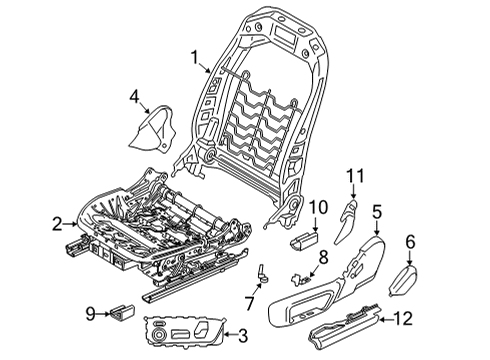 2021 BMW 840i Gran Coupe Power Seats SEAT ADJUSTMENT SWITCH, RIGH Diagram for 61316801476