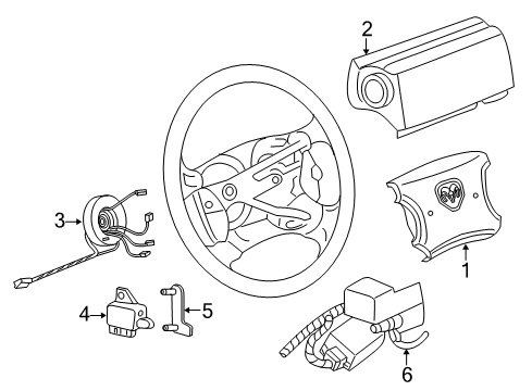 1997 Dodge Dakota Air Bag Components Sensor AIRBAG Crash Diagram for 56007206