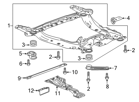 2021 Cadillac XT4 Suspension Mounting - Front Front Bracket Diagram for 84024070