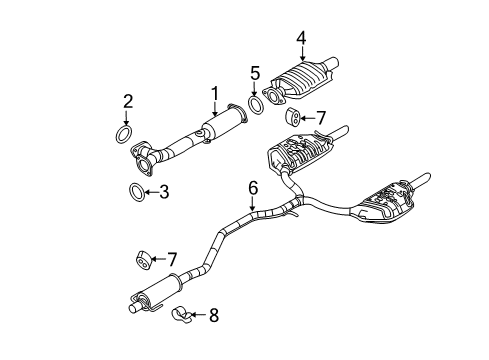 2007 Mercury Milan Exhaust Components Front Pipe Diagram for 7E5Z-5G274-EA