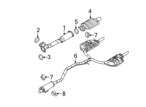 2007 Mercury Milan Exhaust Components Catalytic Converter Diagram for 7E5Z-5E212-DD