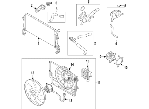 2021 Kia Soul Cooling System, Radiator, Water Pump, Cooling Fan Filler Neck & Hose A Diagram for 25327K0000