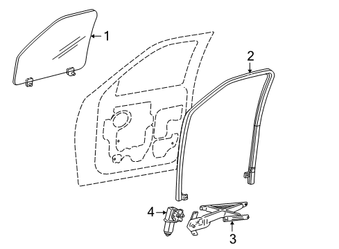 2006 Ford Expedition Rear Door Door Glass Diagram for 2L1Z-7821411-AA