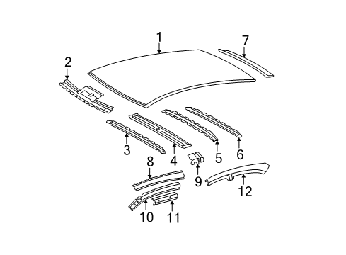 2011 Toyota Camry Roof & Components Inner Reinforcement Diagram for 61204-33040