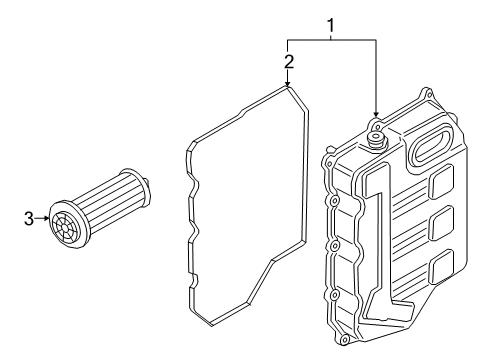 2021 Ford Escape Automatic Transmission Filter Diagram for J1KZ-7B301-A