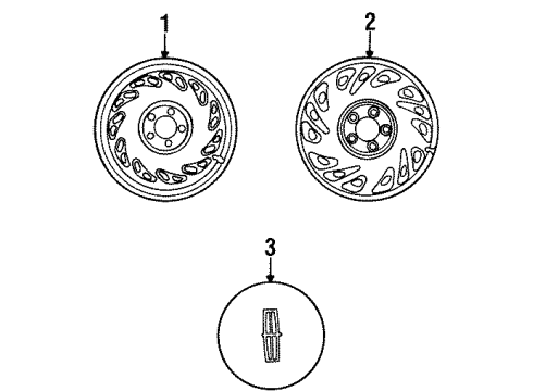 1997 Lincoln Continental Wheels, Covers & Trim Wheel Cap Diagram for F6OZ-1130-AA