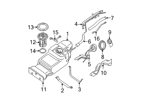 2005 Nissan Pathfinder Fuel Supply Tube Assy-Filler Diagram for 17221-EA210