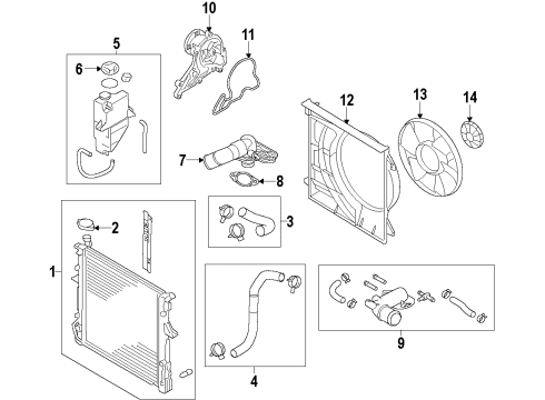 2009 Kia Borrego Cooling System, Radiator, Water Pump, Cooling Fan Pump Assembly-COOLENT Diagram for 251003F310