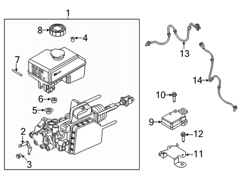 2022 Nissan Frontier ABS Components CYL BRAK MASTER Diagram for 46010-9BU1D