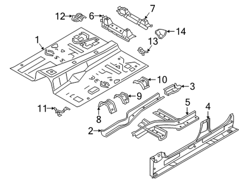 2022 BMW X6 Floor FLOOR PANEL Diagram for 41008493494