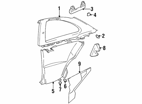 1994 Lexus SC300 Interior Trim - Quarter Panels Plug, Assist Grip Diagram for 74617-24020-C0