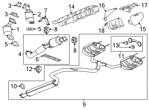 2012 Buick LaCrosse Exhaust Components Muffler & Pipe Diagram for 23412413