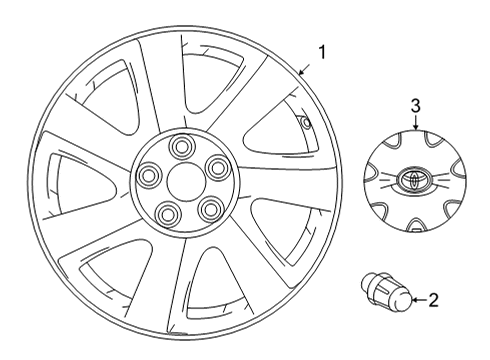 2019 Toyota Mirai Wheels, Covers & Trim Wheel, Alloy Diagram for 42611-62040