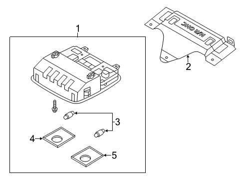2017 Hyundai Veloster Overhead Console Bracket-Overhead Console Mounting Diagram for 92830-2V000